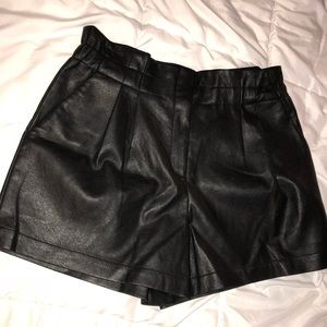 BCBG FAUX LEATHER SHORTS